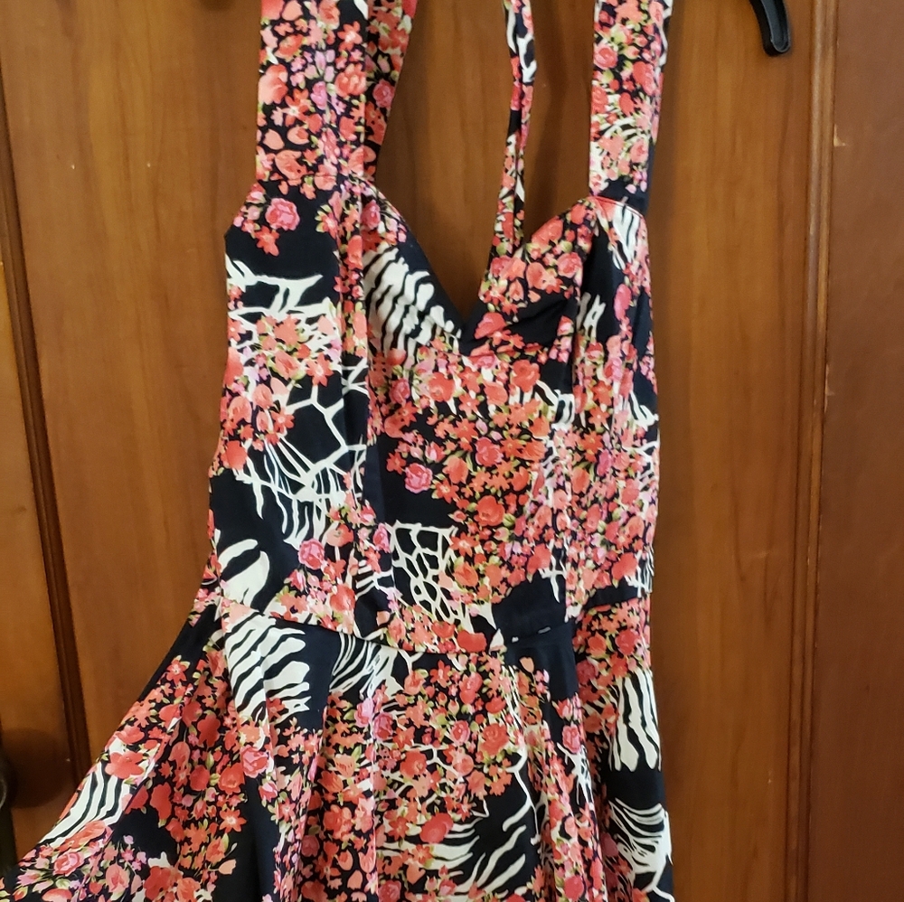 Floral and Zebra Print Dress